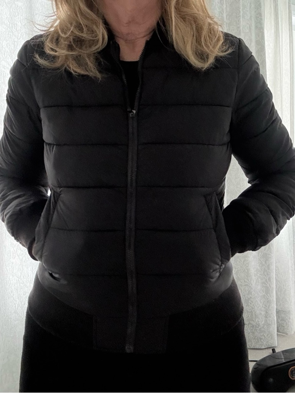 Women's Black Quilted Puffer Jacket